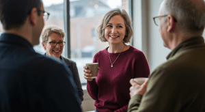 authentic business introduction confident woman networking